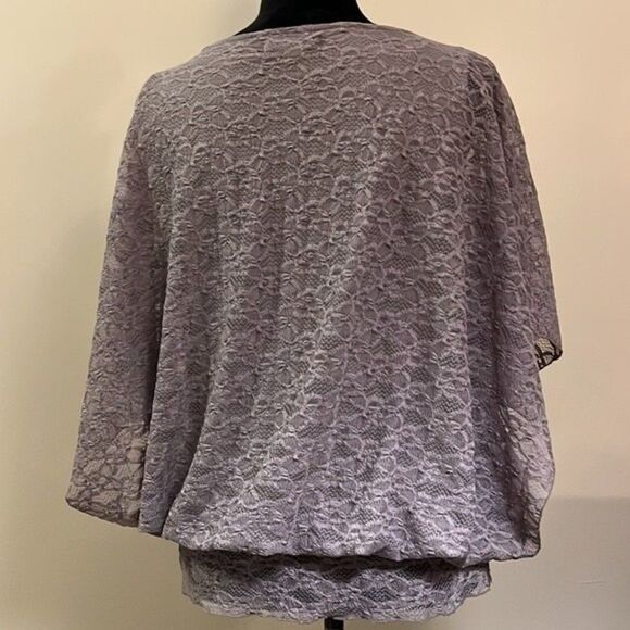 Style & Co Lace Taupe Blouse Ladies Size Small - Picture 5 of 8